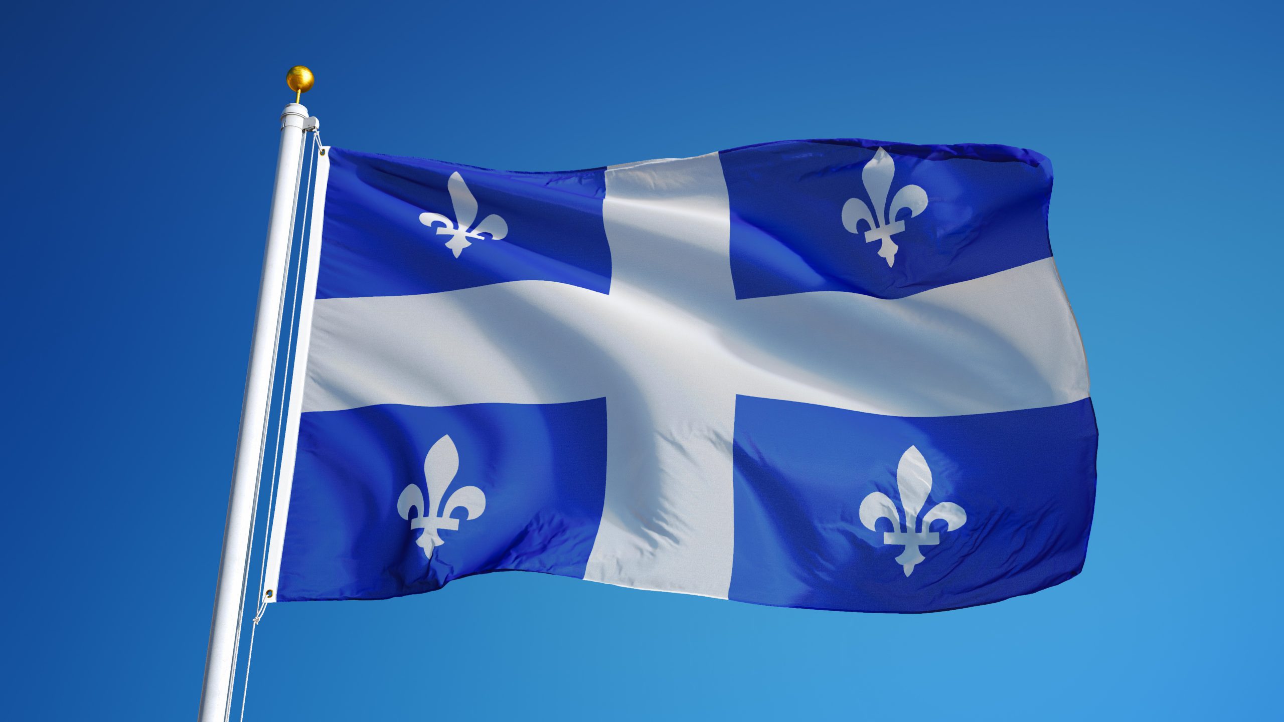 quebec flag, isolated with clipping path alpha channel transparency